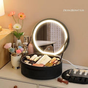 Round Smart LED Makeup Bag